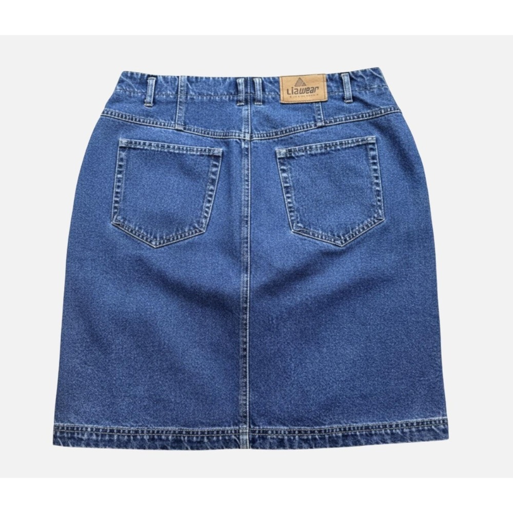VTG Liz Claiborne Stonewashed Denim Pencil Skirt 1990s Cotton Knee Length Sz 10